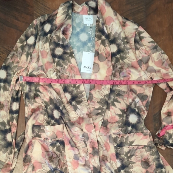 NWT Misa Los Angeles Pink and Black Robe, US M - Picture 6 of 7